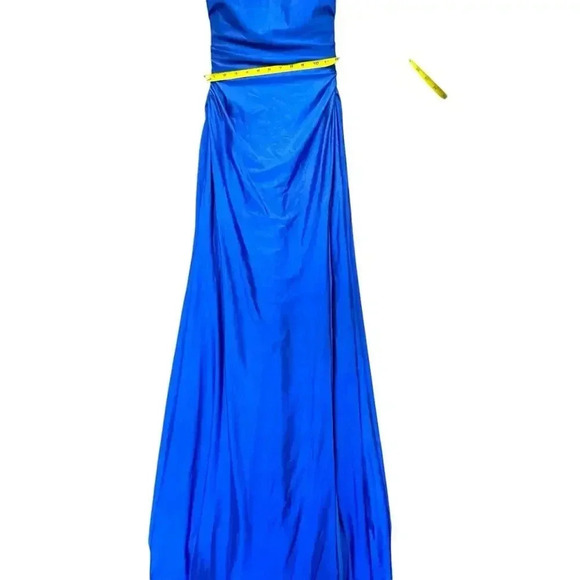 Off the Shoulder Sweetheart Floor Length Blue La Femme Dress 27959 Size 2 - Picture 5 of 15